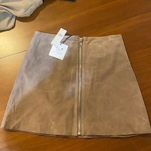 Anthropologie Vegan leather mini skirt